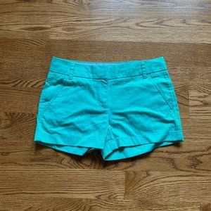 J. Crew teal 4" chino shorts